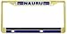 Nauru Naoero Flag Gold Tone Metal License Plate Frame Holder