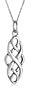 Sterling Silver Celtic Design Oval Pendant, 18"
