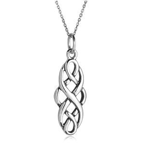 3108%2BIaPsTL. SL500 AA300  Sterling Silver Celtic Design Oval Pendant, 18