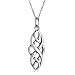 Sterling Silver Celtic Design Oval Pendant, 18"