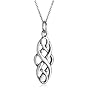 Sterling Silver Celtic Design Oval Pendant, 18"
