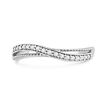 Platinum Plated Sterling Silver Round Diamond Fashion Ring (1/10 cttw)
