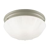 Two Light Flush Mount Fixture, Platinum