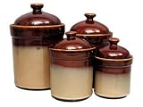 Sango Nova Brown Canisters, Set of 4