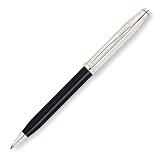 Cross Century II Sterling Silver/Black Lacquer Ball-Point Pen with Silver Plated Appointments