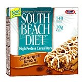 Childrens Toyshop  Gourmet Food : South Beach Diet Cereal Bars High Protein Cinnamon Raisin 6oz 5 Bars/Box