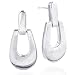 Sterling Silver Flat Pear-Shape Doorknocker Earring