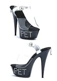 6 inch Heel Sandal Women's Size Shoe With 2 inch Platform and Rhinestone Pet at Toe