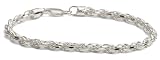  : Sterling Silver 4.4mm Diamond-Cut Link Bracelet, 7.5'