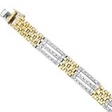 Two Tone Stylish Wristlet Mens Diamond Bracelet