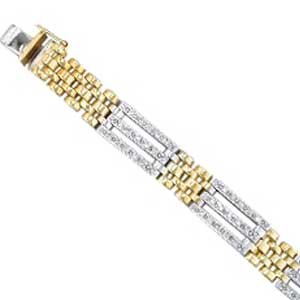 Two Tone Stylish Wristlet Men's Diamond Bracelet