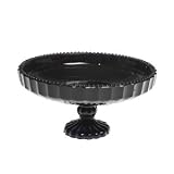 Review blendboutique  / Small Embossed Glass Cake Stand Black