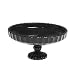 Small Embossed Glass Cake Stand Black