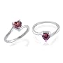 Heart Cut Garnet Ring Sterling Silver Peora