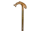 Imported Hand-Carved Leaping Salmon Hiking/Walking Staff Stick