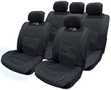 BLACK FULL MESH RACING FRONT/REAR FULL CAR SEAT COVER SET/COVERS