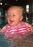 The Original Konfidence Swimming Float Suit - pink stripe - Size 2 - 3 Years