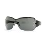 GUCCI 1825 STRASS BLC BLACK RIMLESS SHIELD SUNGLASSES