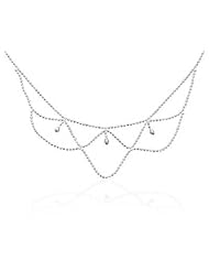 16" Necklace with Beads in a Lace Design