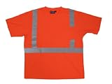ERB 61787 9601S ANSI Hi-Vizability Short Sleeve Jersey Knit Shirt, Orange, 5X-Large