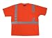 ERB 61782 9601S ANSI Hi-Vizability Short Sleeve Jersey Knit Shirt, Orange, Large