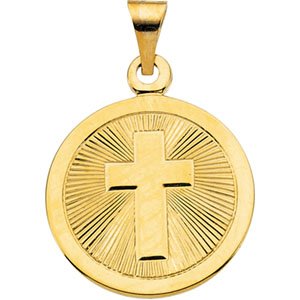 Genuine IceCarats Designer Jewelry Gift 14K Yellow Gold Cross Pendant. 19.00 Mm Cross Pendant In 14K Yellow Gold
