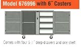 Jobox 16/14 Ga. Steel 4 Drawer Rolling Workbench W/ 6