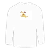 Long Sleeve T-shirt with purse, kangaroo, jumping, cartoons, cartoon, hopping, animal, handbag