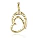 10K Yellow Gold Open Double Heart Pendant W/Diamond