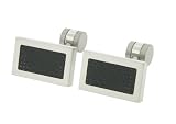 3108Yb9990L. SL160  Mens Stainless Steel Cufflinks with Carbon Fiber