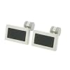 Men's Stainless Steel Cufflinks with Carbon Fiber
