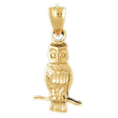 Cheap Girls Jewelry Dazzlers Solid 14k Gold 3D Owl Charm Pendant Available in three colors from jewelsberry (weights: 2.5 grams only) For Sale