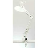 Lite Source Combo-Lite White Adjustable Desk Lamp with Outlet