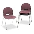 Virco IQ Plastic Stack Chair, Wine, Chrome Frame, Four/carton