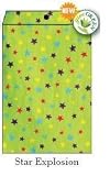 Case of 250 9 x 7 Star Explosion Patterened Foam Envelopes / Mailers