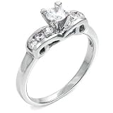 Sterlin Silver CZ Engagement Ring - size 5
