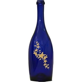 Cobalt Blue Curvy Incense Bottle Burner with Starshower Design