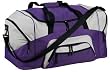 Upscale 100% Polyester Sport Duffel Bag with Large Compartments - Purple/Grey