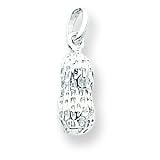 Sterling Silver Peanut Charm with 20 inch Sterling Silver Chain
