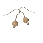 Riverstone Earrings 02 Dangle White Crystal Healing Stone Silver Plated Reiki Gemstone Spiral 1.2