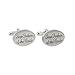 MENDEPOT Matte Silver Tone Wedding Series Cuff Link With Gift Box (Step Father of the Bride)