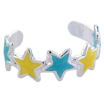 Blue Yellow STARLIGHT STAR Toe Ring