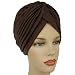 BROWN RADIANT PLEATED TURBAN HAT HEAD COVER SUN CAP