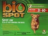 Farnam Bio Spot On Flea & Tick Control for Dogs 31 to 60-lbs (3 month supply (3-pack))