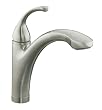 KOHLER K-10433-VS Forte Single Control Pullout Kitchen Sink Faucet with Color-Matched Sprayhead and Lever Handle, Vibrant Stainless