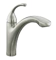 KOHLER K-10433-VS Forte Single Control Pullout Kitchen Sink Faucet with Color-Matched Sprayhead and Lever Handle, Vibrant Stainless