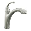 KOHLER K-10433-VS Forte Single Control Pullout Kitchen Sink Faucet with Color-Matched Sprayhead and Lever Handle, Vibrant Stainless