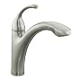 KOHLER K-10433-VS Forte Single Control Pullout Kitchen Sink Faucet with Color-Matched Sprayhead and Lever Handle, Vibrant Stainless