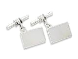 Sterling Silver Mother of Pearl Chain and Bar Cufflinks