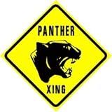PANTHER CROSSING sign * st cat zoo animal